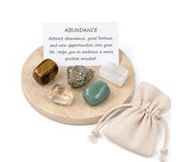 Abundance Crystal Set, Healing Crystals for Prosperity, Wealth and Luck | Natural Crystal Stones Gift Set for Success, Positive Energy, Manifestation, Meditation, Spirituality and Home Decor