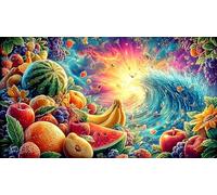 Abundant Cheese and Fruit Platter 1000 Piece Recycled Paper Puzzle - Fun Present for Home Family Game Challenging for Adults 38x26/1000pcs