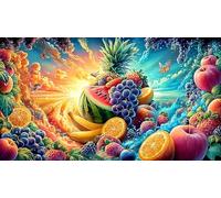 Abundant Cheese and Fruit Platter Recycled Paper Jigsaw Puzzle 1000 Pc - Educational Decompression for Adults Home 38x26/1000pcs