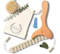 Abundantly Made Co. | 7 Piece Lymphatic Drainage Set with E-Book & Teaching | Wood, Jade, Silicone Tools for Maderoterapia, Gua Sha, Cupping, Dry Brushing | Body Shaping & Fascia Relief