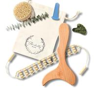 Abundantly Made Co. | 7 Piece Lymphatic Drainage Set with E-Book & Teaching | Wood, Jade, Silicone Tools for Maderoterapia, Gua Sha, Cupping, Dry Brushing | Body Shaping & Fascia Relief