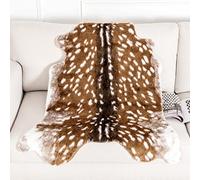AbunHeri Faux Cowhide Rug Animal Print Area Rug Deer Area Rug Sika Deer Carpet for Home,Livingroom (3.6x3ft)