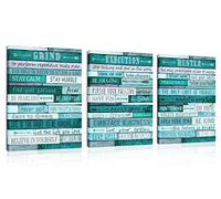 aburaeart Motivational Quotes Teal Wall-Decor - Canvas Wall Art For Living Room - 3 Piece Wall Decor Ready To Hang Size 12" x 16"