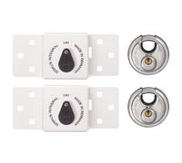 Abus 0077124 141/200 Diskus Integral Van Lock White & 26/70mm Padlock Twin Pack