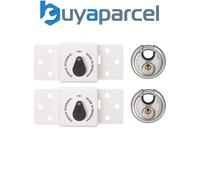 Abus 0077124 141/200 Diskus Integral Van Lock White & 26/70mm Padlock Twin Pack