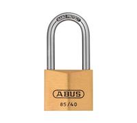 ABUS Padlock Brass 85/40HB40 - with high Shackle - for Cellar Doors, Sheds etc. - Weatherproof - Hardened Steel Shackle - ABUS Security Level 6