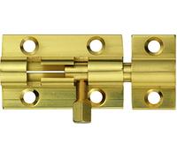 Abus 03593 SR40 M Brass Door Bolt with Round End 40 mm