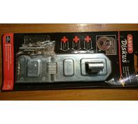 ABUS Diskus® Hinged hasp and staple 140/190 - Device for Padlocks - Double Joint For Hinged Doors and Corner Solutions - Security Level 8 - Silver