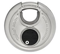 ABUS Discus Padlock 20/70 - Weatherproof for The Garden or Shed- Heavy Duty - high Security with Discus Welding Technology for The Best Protection Against Break-ins - ABUS Security Level 9 - Silver