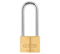 ABUS 09857 65/40mm Brass Padlock 63mm Long Shackle Carded
