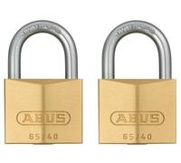Abus 65/40 Brass Key Padlocks - 40mm, Pack of 2