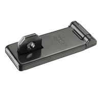 ABUS Hasp and staple 125/150 - Device for padlocks - sturdy steel construction with hardened steel eyelet - high security - robust hinge pins, protected against being driven out - Black