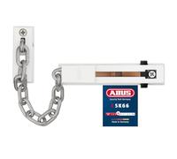 ABUS 13690 Door Chain Type SK66 White | Hardened steel, keyless operation, spring-loaded child lock, can be mounted left and right