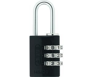 ABUS 145/20 C 20mm Body 3 Dial Resettable Combination Padlock Black