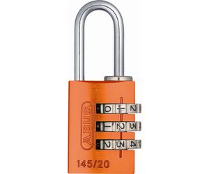 ABUS 145/20 C 20mm Body 3 Dial Resettable Combination Padlock Orange