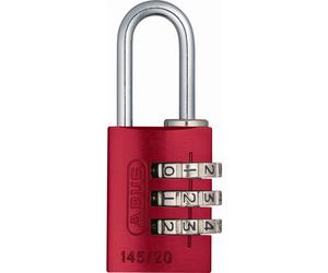 ABUS 145/20 C 20mm Body 3 Dial Resettable Combination Padlock Red