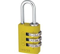 Abus Mechanical 46572 145/20 20Mm Aluminium Combination Padlock Yellow 46572
