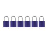 ABUS 19330 72/40 Aluminum Safety Padlock Keyed Alike, 1 Inch Shackle, 6 Count, Purple, 6 Piece