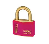 ABUS Padlock T84MB/40 Nautic - Stainless Brass - Anti-Picking Security - Lock Made of Antistatic Material and with Vinyl Coating - for Versatile Applications - 40mm Width, red