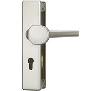 ABUS 248979 KLT512 F2 EK Protective Fitting New Silver Colour | Handle plate outside & handle inside, high tear-off protection, square pin 8 mm - ideal for home closing doors