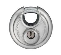 ABUS Discus padlock 26/70 - heavy duty padlock - weatherproof - with drill and pull-protected cylinder - keyed - ABUS security level 8 - silver