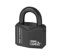 ABUS Padlock Granit 37/55 – Outdoor, Hardened Steel, ABUS-Plus Cylinder, Security Level 10, Black
