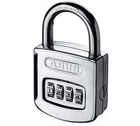 Abus 35015 Combination Padlock 160/50 mm Silver | 4-digit combination code without key - hardened steel shackle with double locking - 51 x 86 mm, 211 g