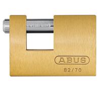 Abus 35327 82/70mm Monoblock Brass Shutter Padlock Carded Abu8270C