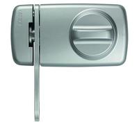 ABUS 532993 7030 S Rim Lock with Door Guard Silver | Sturdy oval bolt made of solid steel, two-door closing - for entrance doors, can be operated from the outside by key
