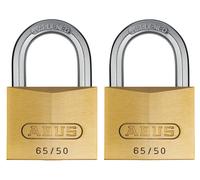 Abus Mechanical 54258 65/50Mm Brass Padlock Twin Pack Carded