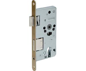 ABUS 61723 ES TGL PZ G R 55 72 Mortice Lock Gold | For flat doors, DIN right, end 220 x 18 mm, nut 8 mm, metal latch and latch, according to DIN 18251-1