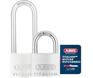 Abus 64TI/40+HB63 569593 Padlock Triples B/SB | Special aluminium body, hardened steel shackle, 4 keys, security level 5 - for doors, lockers, boxes