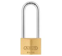 Abus 65/50HB80KA Long Shackle Brass Key Padlock - 50mm