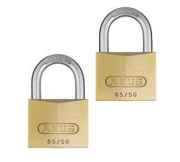 Abus Mechanical 54258 65/50Mm Brass Padlock Twin Pack Carded