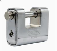 ABUS Monobloc padlock 92/65 - Brass lock with steel casing - for vending machines, roller grilles and much more - with thick bolt - ABUS security level 7 - silver