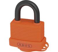 ABUS padlock 70AL/45 made of solid aluminium - weatherproof - with protective cap and plastic coating - ABUS security level 5 - orange