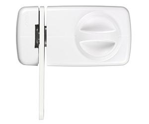 ABUS Additional Door Lock 7030 - Door Security Bolt with Locking bar and Rotary knob - can be Opened and Locked from The Outside - Additional Security for Front Doors - White