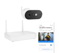 ABUS Battery-Powered Camera Pro PPIC91000 with Base Station, Smart Wireless Security Camera, White Light LED, Person Detection, App Control, 2-Way Audio, No Subscription - White