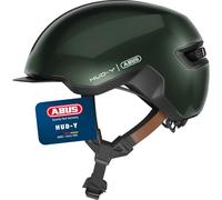 ABUS Bicycle Helmet HUD-Y with Rear Light, Moss Green, M
