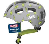 ABUS Bicycle Helmet Youn-I 2.0, Grey with Lightning Pattern, Size S