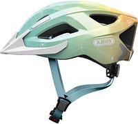 ABUS Bike Helmet Aduro 2.0 with Light, Light Blue/Orange, Size L