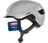 ABUS Urban Helmet HUD-Y - with magnetic, rechargeable LED rear light and magnetic fastener - Cool bike helmet for everyday use - for men and women