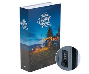 ABUS Book Safe with Combination Lock - Secret Compartment for Valuables - Concealed as a Book - with Steel Cash Box - Blue