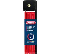 ABUS Bordo Lite 6055K Folding Lock with Bracket SH, 85 cm, Red | Security level 7, compact pocket size, incl. SH bracket for tool-free mounting on the bike frame