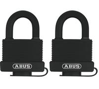 ABUS Brass Padlock 70/45HB63 with high Shackle - Weatherproof - Brass Lock Body - Impact-Resistant Plastic Coating - ABUS Security Level 5 (Pack of 2)