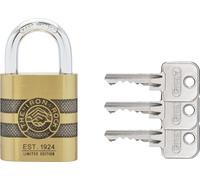 ABUS Brass Padlock 83/45 Iron Rock Anniversary Lock with 3 Keys vs. Hardened Steel Shackle, Nano Protect, Weatherproof, Level 8