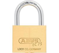 ABUS Brass Padlock EC75/50 with with Reversible Key Technology, Ideal for School, Gym, outtdoor, Lock Body Width 50 mm, Brass