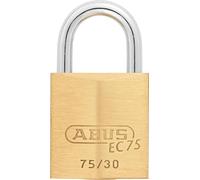 ABUS Brass Padlock EC75 with with Reversible Key Technology, Ideal for School, Gym, outtdoor, Lock Body Width 30 mm, Brass