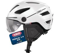 ABUS Casque urbain Pedelec 2.0 ACE - Casque de vélo avec feu arrière, visière, capuche anti-pluie, protège-oreilles - pour femmes et hommes