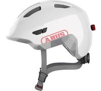 ABUS Smiley 3.0 ACE LED kids helmet - bike helmet with light - deep fit & room for a ponytail - for girls and boys - white, size S
